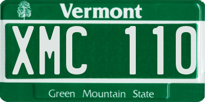 VT license plate XMC110