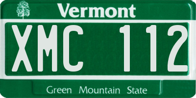 VT license plate XMC112