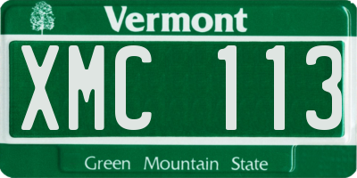 VT license plate XMC113