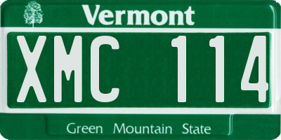 VT license plate XMC114