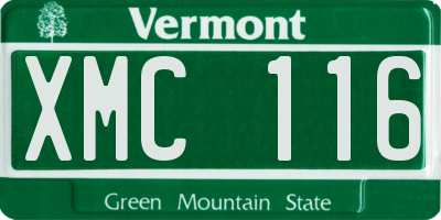 VT license plate XMC116