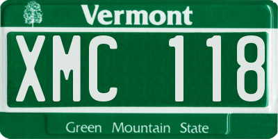 VT license plate XMC118