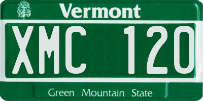 VT license plate XMC120