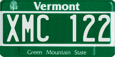VT license plate XMC122