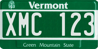 VT license plate XMC123