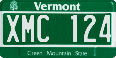 VT license plate XMC124