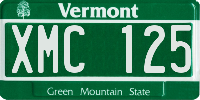 VT license plate XMC125