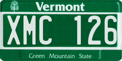 VT license plate XMC126