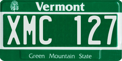VT license plate XMC127