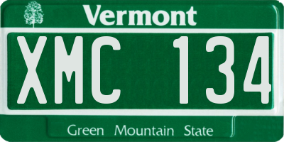 VT license plate XMC134