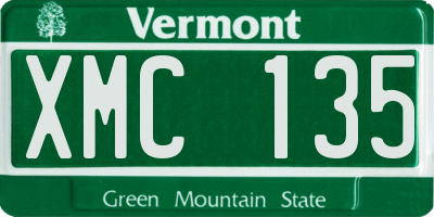 VT license plate XMC135