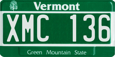 VT license plate XMC136