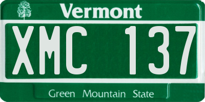 VT license plate XMC137