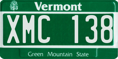 VT license plate XMC138
