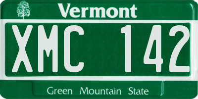 VT license plate XMC142