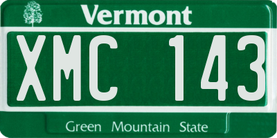 VT license plate XMC143