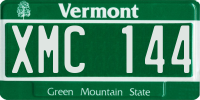 VT license plate XMC144