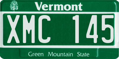 VT license plate XMC145