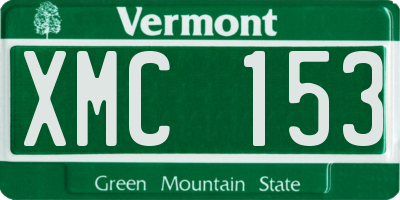 VT license plate XMC153
