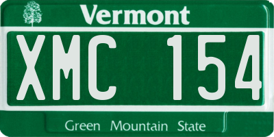 VT license plate XMC154