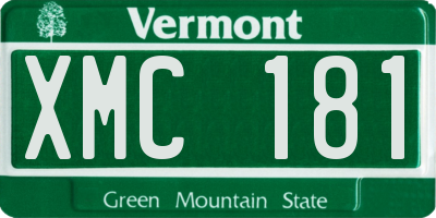 VT license plate XMC181