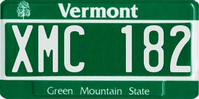 VT license plate XMC182