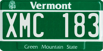 VT license plate XMC183