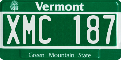 VT license plate XMC187