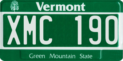 VT license plate XMC190