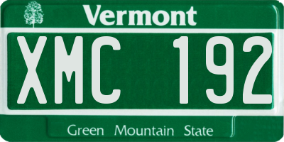 VT license plate XMC192