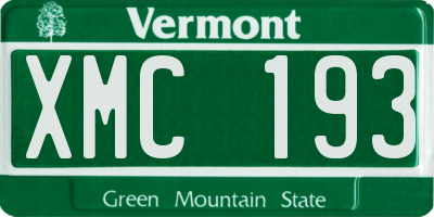 VT license plate XMC193