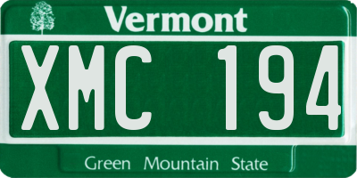 VT license plate XMC194