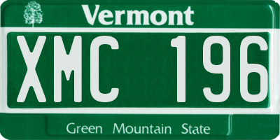 VT license plate XMC196