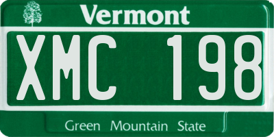 VT license plate XMC198