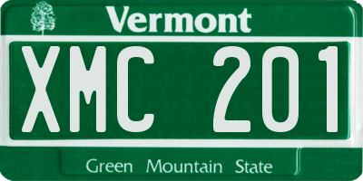 VT license plate XMC201