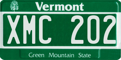 VT license plate XMC202