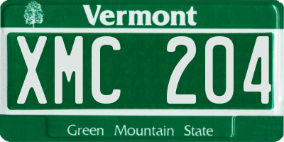 VT license plate XMC204