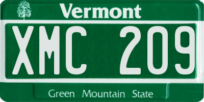 VT license plate XMC209