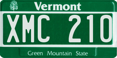 VT license plate XMC210