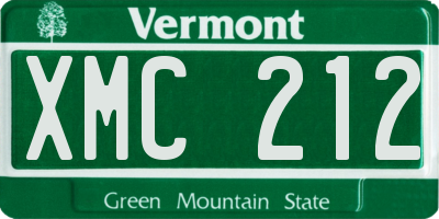 VT license plate XMC212