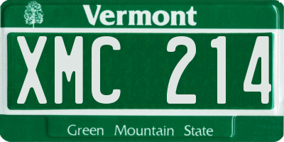 VT license plate XMC214