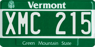 VT license plate XMC215