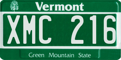 VT license plate XMC216