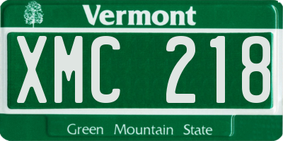 VT license plate XMC218