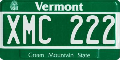 VT license plate XMC222