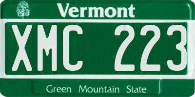 VT license plate XMC223