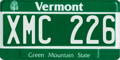 VT license plate XMC226