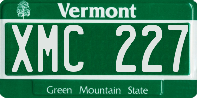 VT license plate XMC227