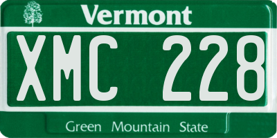VT license plate XMC228
