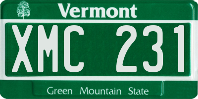 VT license plate XMC231